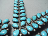 Fabulous Vintage Native American Navajo Sleeping Beauty Turquoise Sterling Silver Collar Pins-Nativo Arts