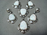 Excellent Navajo Opal Sterling Silver Necklace & Earring Set Native American-Nativo Arts