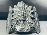 Heavy Huge Chief Sturdy Sterling Silver Bracelet Cuff-Nativo Arts