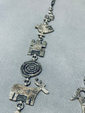 One Of The Most Detailed Vintage Native American Navajo Petroglyph Sterling Silver Necklace-Nativo Arts
