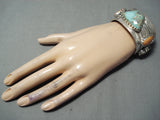 Native American Famous Vintage Navajo Carico Lake Turquoise Sterling Silver Bracelet Cuff-Nativo Arts