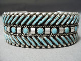 Incredible Vintage Native American Zuni Turquoise Sterling Silver Bracelet Old-Nativo Arts