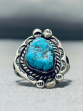 Horse Shoe Vintage Native American Navajo Turquoise Sterling Silver Bead Ring Old-Nativo Arts