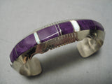 Quality Vintage Native American Navajo Steven Francisco Sugulite Sterling Silver Bracelet-Nativo Arts