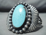 Huge Flank Vintage Native American Navajo Turquoise Sterling Silver Bracelet-Nativo Arts