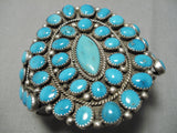 Colossal Vintage Native American Navajo Sky Blue Turquoise Sterling Silver Bracelet Old-Nativo Arts