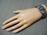 Ann Miller Vintage Native American Navajo Sleeping Beauty Turquoise Sterling Silver Bracelet-Nativo Arts