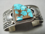 Important Vintage Native American Navajo Albert Jake Bisbee Turquoise Sterling Silver Bracelet-Nativo Arts