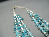 One Of Best Vintage Native American Navajo Turquoise Nugget Jacla Necklace Old-Nativo Arts