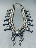 Spider Vintage Native American Navajo Sterling Silver Squash Blossom Necklace-Nativo Arts