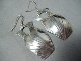Marvelous Vintage Native American Navajo Sterling Silver Wedding Vase Earrings Old-Nativo Arts