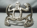Intricate Toad Early Vintage Native American Navajo Sterling Silver Bracelet-Nativo Arts