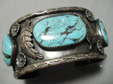 Museum Vintage Native American Navajo Billie Salvido Turquoise Sterling Silver Bracelet-Nativo Arts
