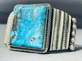 Best Squared Vintage Native American Navajo Blue Diamond Turquoise Sterling Silver Bracelet-Nativo Arts
