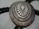 Important Vintage Native American Navajo Henry Morgan Sterling Silver Bolo Tie-Nativo Arts