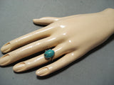 Amazing Vintage Native American Navajo Turquoise Sterling Silver Ring-Nativo Arts