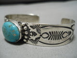 Jeanette Dale Blue Gem Turquoise Sterling Silver Native Native American Navajo Bracelet-Nativo Arts