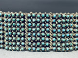 The Best Vintage Native American Zuni Snke Eyes Turquoise Sterling Silver Bracelet-Nativo Arts