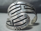 Dynamic Vintage Navajo Sterling Silver Bracelet Native American Old-Nativo Arts