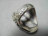 One Of The Most Detailed Vintage Royston Turquoise Sterling Silver Ring-Nativo Arts