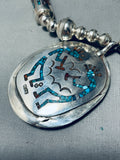 Very Important Singer Vintage Native American Navajo Turquoise Sterling Silver Tube Necklace-Nativo Arts