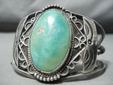 Huge Vintage Native American Navajo Royston Turquoise Sterling Silver Flank Bracelet-Nativo Arts