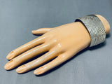 Spectacular Criss Cross Vintage Native American Navajo Sterling Silver Bracelet-Nativo Arts