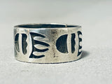 Astounding Vintage Native American Hopi Sterling Silver Band Ring Signed Manuel Hoyungwa (d)-Nativo Arts