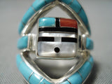 Important Don Dewa Vintage Native American Zuni Turquoise Sterling Silver Ring-Nativo Arts