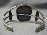 Incredible Vintage Native American Navajo #8 Turquoise Sterling Silver Leaf Bracelet Old-Nativo Arts