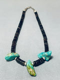 Superior Vintage Native American Navajo Royston Turquoise Sterling Silver Necklace-Nativo Arts