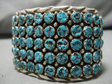 One Of The Biggest Vintage Native American Navajo Snake Eyes Turquoise Sterling Silver Bracelet-Nativo Arts