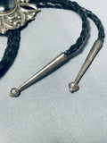 Fascinating Native American Navajo Hematite Sterling Silver Bolo-Nativo Arts