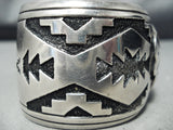 Extremely Rare Vintage Native American Navajo Thomas Singer Sterling Silver Protruding Bracelet-Nativo Arts
