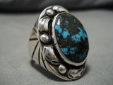 Best Vintage Navajo Men's Bisbee Turquoise Sterling Silver Native American Ring-Nativo Arts