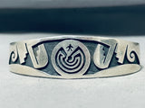 Fascinating Vintage Native American Hopi Sterling Silver Solid Bracelet-Nativo Arts