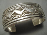 Hand Wrought Vintage Native American Navajo Sterling Silver Bracelet Old-Nativo Arts