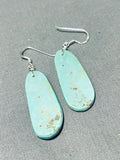 Native American Enormous Santo Domingo Royston Turquoise Large Slab Earrings-Nativo Arts