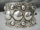 Fascinating Navajo Sterling Silver Bracelet Button Native American-Nativo Arts