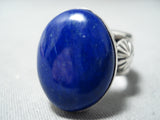 Incredible Navajo Native American Lapis Sterling Silver Ring-Nativo Arts