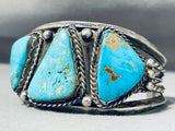 Museum Vintage Native American Navajo Kingman Turquoise Sterling Silver Bracelet-Nativo Arts