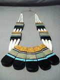 Native American One Of The Biggest Santo Domingo Turquoise Inlay Pearl Necklace-Nativo Arts