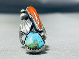 Wonderful Vintage Native American Navajo Kingman Turquoise Sterling Silver Petite Ring-Nativo Arts