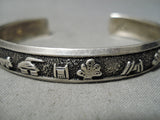 Wonderful Vintage Navajo Sterling Silver Storyteller Bracelet Native American-Nativo Arts