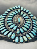 Native American One Of The Most Unique Vintage Navajo Turquoise Sterling Silver Bracelet-Nativo Arts