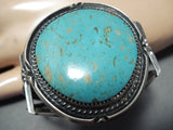 Awesome Vintage Native American Navajo Earth Blue Turquoise Sterling Silver Bracelet Old-Nativo Arts