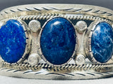 Opulent Midnight Lapis Vintage Native American Navajo Sterling Silver Bracelet Cuff-Nativo Arts