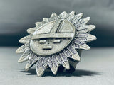 Heavy 36 Gram Native American Navajo Sterling Silver Sunface Ring-Nativo Arts