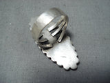 Tremendous Vintage Navajo Abalone Sterling Silver Ring Native American Old-Nativo Arts