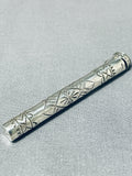 Outstanding Native American Navajo Kingman Turquoise Sterling Silver Toothpick Holder Signed-Nativo Arts